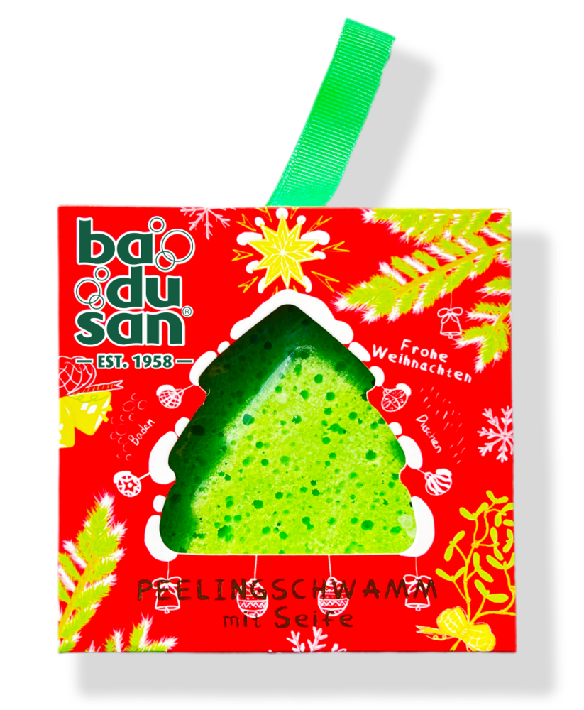 Peelingschwamm mit Seife Weihnachtsbaum