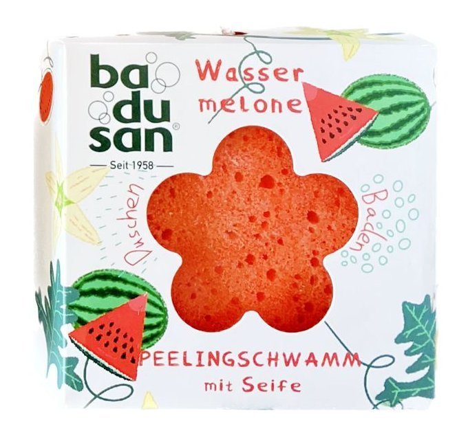 Peelingschwamm mit Seife Wassermelone