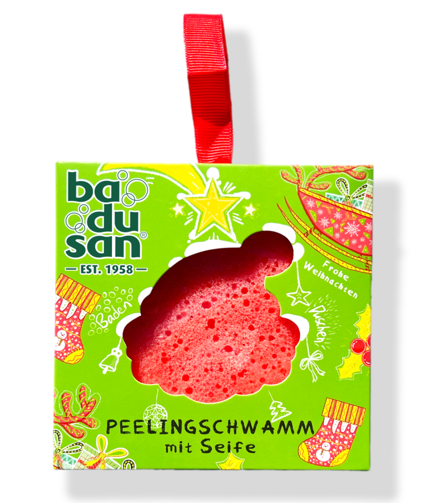Peelingschwamm mit Seife Weihnachtsmann